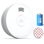 SITERWELL Smoke Detector, Smoke Detector, 10 Year Battery with Photoelectric Sensor, Fire Alarm, Low Battery for Home and Bedroom, UL217-9 # GS525A, 1 Pack