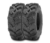 Set of 2 Hakuba Ibex Offroad Tire - 27x11-12, 6 Ply, Zilla Style, ATV/UTV - All Terrain Super Mud Lugs