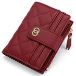 GAEKEAO Small Wallet for Women Slim Bifold Leather Credit Card Holder Wallets Zipper Pocket Coin Purse with ID Window