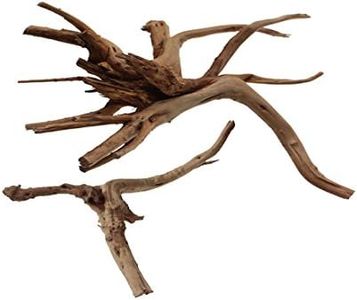 Aquarium Driftwood Tropical Fish Plant Habitat Decor Varies Size, Small & Large,2 pcs Pack by Emours Pet