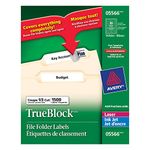 Avery Filing Labels with TrueBlock Technology for Laser and Inkjet Printers, 2/3" x 3-7/16", White, File Tab Labels. Folder Labels. Rectangle, 1500 Labels, Permanent (5566) Made in Canada