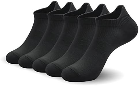 SERISIMPLE Women Ultra Thin Socks Viscose Bamboo Low Cut No Show Ventilating Low Ankle Anti Odor Arch Support Mesh Socks 5 Pairs (m, Black)