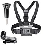 TECHONTO Adjustable Chest Harness Belt Strap Mount Light Weight 3 Points Elastic Compatible with Gopro Hero 8/7/6,SJCAM, Yi, DJI Osmo Action & Other Action Cameras (BLACK)