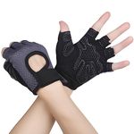 Yasdyri Gym Gloves for Men and Women Breathable Training Gloves with Microfiber Fabric 2 pack No Slip Silicone Padded with Fitness Gloves for Weightlifting, Training, Pull ups, Cycling (grey, S)