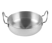 Satre Online and Marketing Aluminium Induction Base Kadhai Size No.15, Steel Handel, Big Induction Kadai - Silver