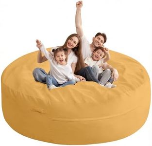 HABUTWAY XX-Large Bean Bag Chair: Giant 7' Memory Foam Furniture Bean Bag Chairs for Adults with Microfiber Cover 7Ft (Mustard)