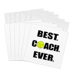 3dRose Softball Best Coach Ever - Greeting Cards, 6 x 6", Set of 6 (gc_210629_1)