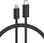 Belkin USB C Cable w/Lightning Connector, 6.6ft - Soft, Flexible Fast-Charging Cable, Lightning Charger Cord for iPhone 14 & Earlier Series, iPad 9th Gen, Airpods & More - Black