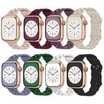 VNTOV 8 Pack Lace Silicone Bands Compatible for Apple Watch Band 38mm 40mm 41mm 42mm 44mm 45mm 49mm,Women Slim Hollow-out Breathable Sport Thin Strap for iWatch Ultra Series 8/7/SE/6/5/4/3/2/1