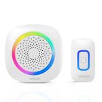 VOXON Battery Doorbell, Wireless Doorbell, Battery Powered Doorbell with RGB Light, Cordless Doorbell, IP66 Waterproof Battery Operated Doorbell, 400M Wireless Range, 60 Chimes & 5 Level Volume