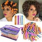 100pcs Perm Rods Set for Natural Hair 5 Sizes Cold Wave Rods Hair Rollers for Women Hair Curling Rods for Long Medium Small Hair Curler Styling DIY Hairdressing Tools（Orange+Purple+Gray+Blue+Yellow）