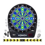 Viper Ion Electronic Dartboard, Illuminated Segments, Light Based Games, Green And Blue Segment Colors, Ultra Thin Spider For Increased Scoring Area, Target Tested Tough Segment For Enhanced Durability, Number Of Games And Options