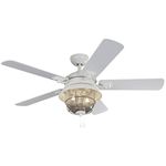 Harbor Breeze Altissa 52-in Matte White Indoor/Outdoor Downrod Mount Ceiling Fan with Light Kit