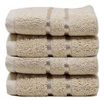 Towelogy® 600GSM Cotton Washcloths Multipack Quick Dry Flannels Face Towels Hotel Spa Bathroom Make Up Remover Cloths 30x30cm (Coffee, Pack Of 4)