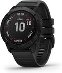 Garmin Fenix 6X Pro, Premium Multisport GPS Watch, Features Mapping, Music, Grade-Adjusted Pace Monitoring and Pulse Ox Sensors, Black with Black Band