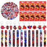 yumcute 82pcs Party Bag Fillers for Kids Party Favors Gift Set Spider Themed Slap Bracelets Stickers Tattoos Keychains Goodie Bags for Boys Girls Halloween Christmas Birthday Party Gift Supplies