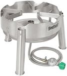 Bayou Classic KDS1 Stainless Steel Single Jet Burner w/ 10-psi Pre-Set Regulator w/ 60-in Hose