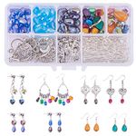 SUNNYCLUE 1 Box DIY 10 Pairs Chandelier Earrings Jewelry Making Starter Kit Instruction, Chandelier Components Connector Charm Pendants, Shell Heart Beads, Earring Hooks Jewelry Findings for Adults