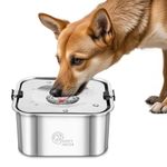 HAPPY HACHI Dog Water Bowl, 3L Large Capacity Non Spill Dog Bowls, 304 Stainless Steel Pet Food Water Bowl, Slow Drinking Dog Water Feeder Dispenser for Medium Large Dog Puppy (3L)