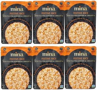 Mina Festive Rice, With Toasted Almonds & Cinnamon, Ready to Eat, Brown Rice, Side Dishes, Microwave Rice, Vegan Protein, Non-GMO, Gluten-Free, Kosher, 8 oz (Pack of 6)