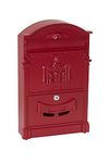 Arregui Residencia D-2151/R Outdoor Vintage Aluminium Letter Box, Classic Style, Size Magazines, Large, Decorative Wall Mailbox, red, Tamaño M (DIN A4 y revista) 42 x 26 x 9 cm