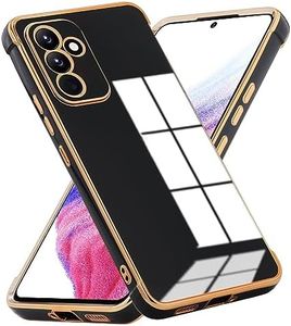 Kaywzo Coque pour Samsung Galaxy A54 5G,Etui de Mince Brillant Placage TPU,Housse de Quatre Coins Antichoc,Minimalisme Conception Silicone Protection Cover Case,Noir