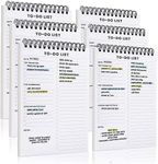 To Do List Notepad 6 Pack: Has Multiple Functional Sections - 5.2 x 8" 35 Sheets - Spiral Daily Planner Notebook - Task CheckList Organizer Agenda Pad for Work, Note and Todo Organization