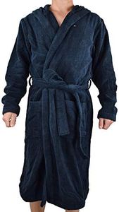 Tommy Hilfiger Men's Hooded Bathrobe 2s87905573 Bathrobes, Blue (Navy Blazer), L
