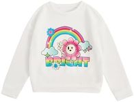 SOLY HUX Girl's Cute Graphic Crew Neck Sweatshirt Long Sleeve Pullover Tops T Shirt White Flower 9Y