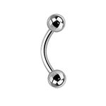 Pierced Owl - Internally Threaded Implant Grade 23 Solid Titanium Curved Barbells, Sold by Piece, Titanium, no gemstone