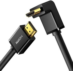 UGREEN HDMI Cable 4K@60Hz, HDMI 2.0 Lead 90 Degree Angled Supports 18Gbps High Speed, HDR, 3D, ARC, HDCP, HDMI Male Lead Compatible with PS5/PS4, Soundbar, Xbox, Blu-ray, Roku, TV, Monitor, DVD (1M)