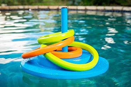 TRC Recreation Floating Super Soft Durable Foam Ring Toss Swimming Pool and Lawn Game with 4 Soft Multicolor Rings, Orange