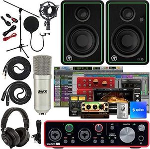 Focusrite Scarlett 2i2 2x2 USB Audio Interface Full Studio Bundle with Creative Music Production Software Kit and CR4-X Pair Studio Monitors and 1/4�” Instrument Cables