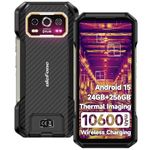 Ulefone Armor 27T Rugged Smartphone Thermal Imaging Android 15, 24GB+256GB, 10600mAh Wireless Charging 64MP Night Vision 6.78" FHD+ 120Hz IP68/69K Waterproof Dual SIM 4G Phones 3-Card Slot NFC