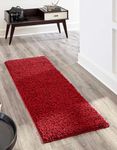 STARAR Decor Modern Fluffy Fur Rug & Polyester Shaggy Anti Slip Carpet for Living Room, Carpet for Kids Room, Kitchen, Hall, and Cabins (2x3 Feet, Red)