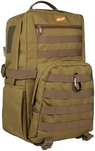 F Gear Grecale Khaki 25L, Camping Travel Hiking Tourist Outdoor Trekking Bag|Molle Rucksack Backpack|Multipurpose Bag|Hidden & Access Pocket|Padded Back&Shoulder Straps|Lightweight Backpack|Unisex