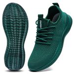 CAIQDM Women Running Shoes Slip-on Walking Sneakers Lightweight Breathable Trainers Tennis Shoes Green Size 6