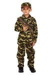 HENBRANDT Children’s Army Boy Soldier Fancy Dress Costume Military Camouflage Uniform Jungle War Size Small Ages 4-6 Halloween Fancy Dress for Boys Soldier Outfit for Kids