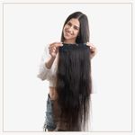 Hair Originals 100% Natural Human Hair 4 Clip ear to ear volumizer (16 Inches, Loreal)