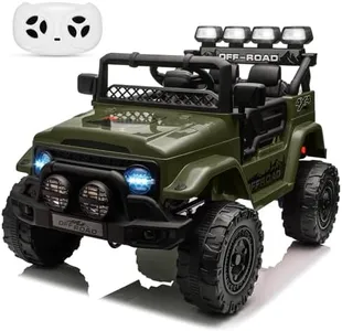 GarveeLife Children Ride on Toy with Parental Remote Control,12V Electric Car for Kids Ride on Car with LED Lights,Bluetooth,Music,3 Speeds,Spring Suspension,Green
