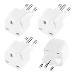 LUKELI 4 Pack UK to BRAZIL Plug Adapter Travel Plug to Brazil UK to Brazilian 3 pin plug Converter Power Adapter for BRAZIL and PARTS of South Africa (White 4 Pack)