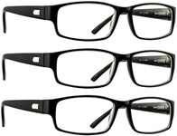 Reading Glasses 2.75 Black 3 Pack Always Have a Timeless Look, Crystal Clear Vision, Comfort Fit with Sure-Flex Spring Hinge Arms & Dura-Tight Screws