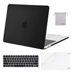 MOSISO Compatible with MacBook Pro 13 inch Case M2 2024, 2023, 2022-2016 A2338 M1 A2251 A2289 A2159 A1989 A1708 A1706, Plastic Hard Shell&Keyboard Cover&Screen Protector&Storage Bag, Black