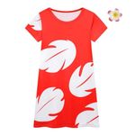 Dressy Daisy Hawaiian Red Muumuu Fancy Dress Up Halloween Costume Birthday Summer Party Outfit for Toddler Girls Size 2T - 3T