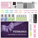 PERMANIA Lash Lift and Tint Kit, Salon Grade Supplies for Eyelash Lift and Brow Lamination Black Dye 4 in 1 Fast Quick Curling & Tinting 10 ml Natural Result