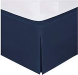 Fancy Collection Queen Size Easy Care Tailored Microfiber 14-inch Bed Skirt Solid Navy Blue New