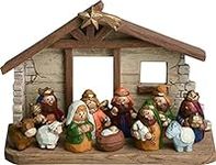 Miniature Kids Nativity Scene with 