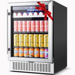 BODEGA Beverage Refrigerator With Glass Door,180 Cans Drink Cooler,Under Counter Refrigerator 24 Inch Wide, Front Vented Beverage Fridge With Lock,Beverage Center For Beer Soda Wine