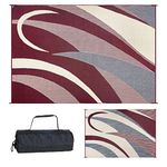 Ming's Mark GA5 Burgundy/Black 8' x 12' Graphic Reversible Mat