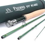 Maxcatch 3-12wt Medium-Fast Action Premier Fly Rod-IM8 Carbon Blank for High Performance,with AA Cork Grip Hard Chromed Guides and Rod Tube (V-Premier, 9' 9wt)